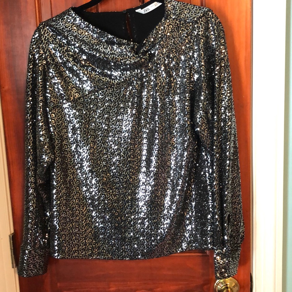 Zara sparkly top